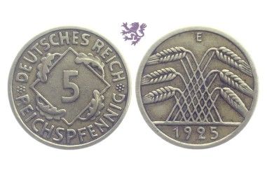 5 Reichspfennig, 1925.