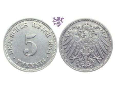 5 Pfennig , 1911. Wilhelm II