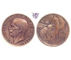 10 Centesimi, 1922. Vittorio Emanuele III