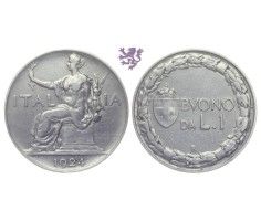 1 Lira, 1924. Vittorio Emanuele III