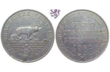 1 Vereinsthaler, 1862. Alexander Carl