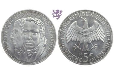 5 mark, 1967. Wilhelm and Alexander
