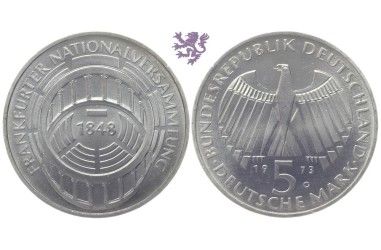 5 mark, 1973. Frankfurter Nationalversammlung