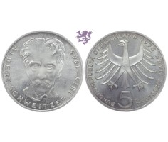 5 mark, 1975. Albert Schweitzer