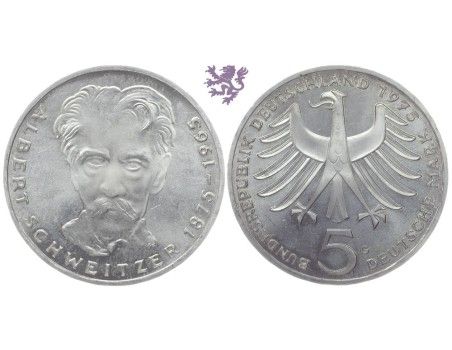 5 mark, 1975. Albert Schweitzer