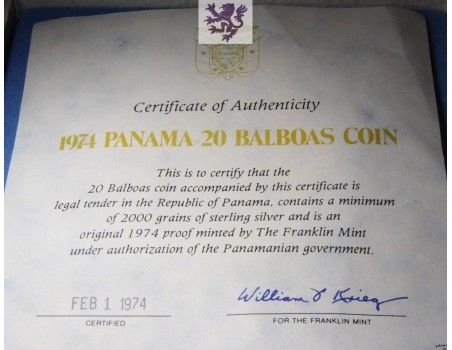 20 balboa, 1974. proof