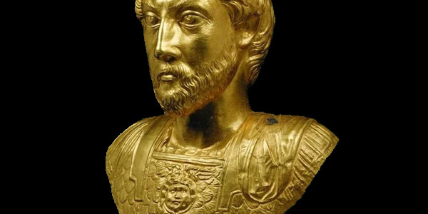 Golden bust of Marcus Aurelius